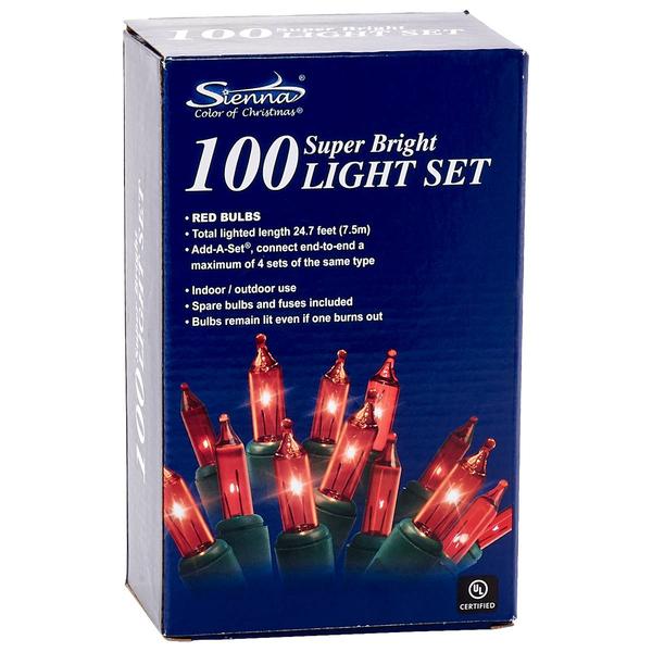 Sienna Super Bright Red 100 Light Set - image 