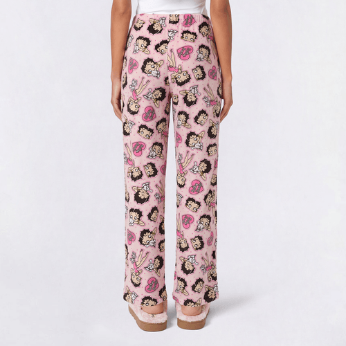 Juniors Betty Boop Hearts Velour Pajama Bottoms