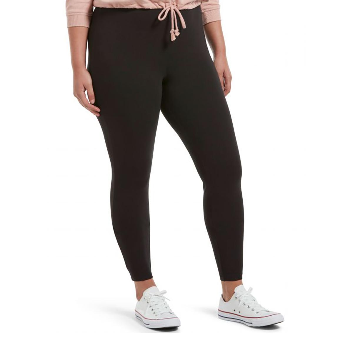 Plus Size HUE® Wide Waistband Blackout Cotton Leggings