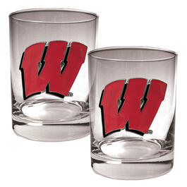 NCAA Wisconsin Badgers 2pc. Rocks Glass Set