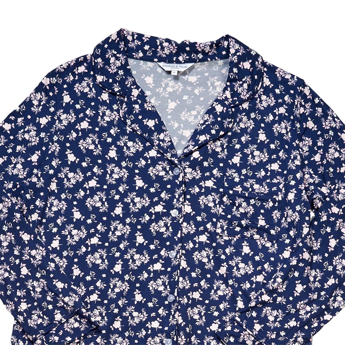 Womens Elizabeth & Nicole Long Sleeve Floral Pajama Set