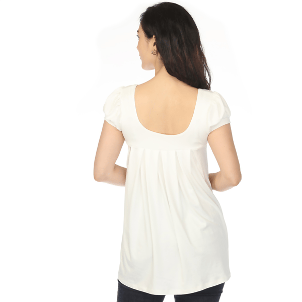 Womens White Mark Cap Sleeve Pleated Top