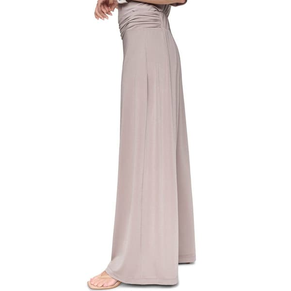 Womens Halston Pull On Ruched Waist Wide Leg Palazzo Pants