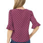 Womens Cece 3/4 Flounce Sleeve Tie Neck Geometric Blouse - image 2