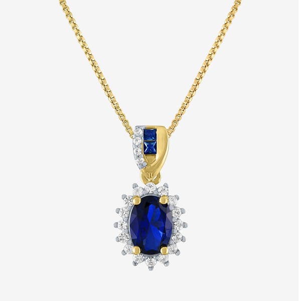 Gemstone Classics&#40;tm&#41; Lab Created Sapphire Pendant - image 