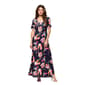 Womens 24/7 Comfort Apparel Navy Floral Casual A Line Maxi Dress - image 1