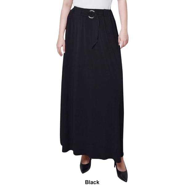Petite NY Collection Long Solid O-Ring Skirt