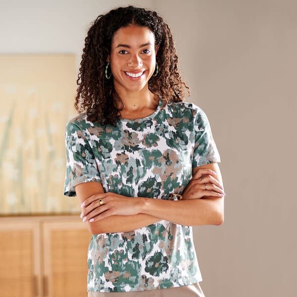 Petite Hasting & Smith Short Sleeve Floral Abstract Tee - image 