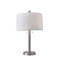 HomeRoots 28in. Silver Two Light Bedside Table Lamp - image 1
