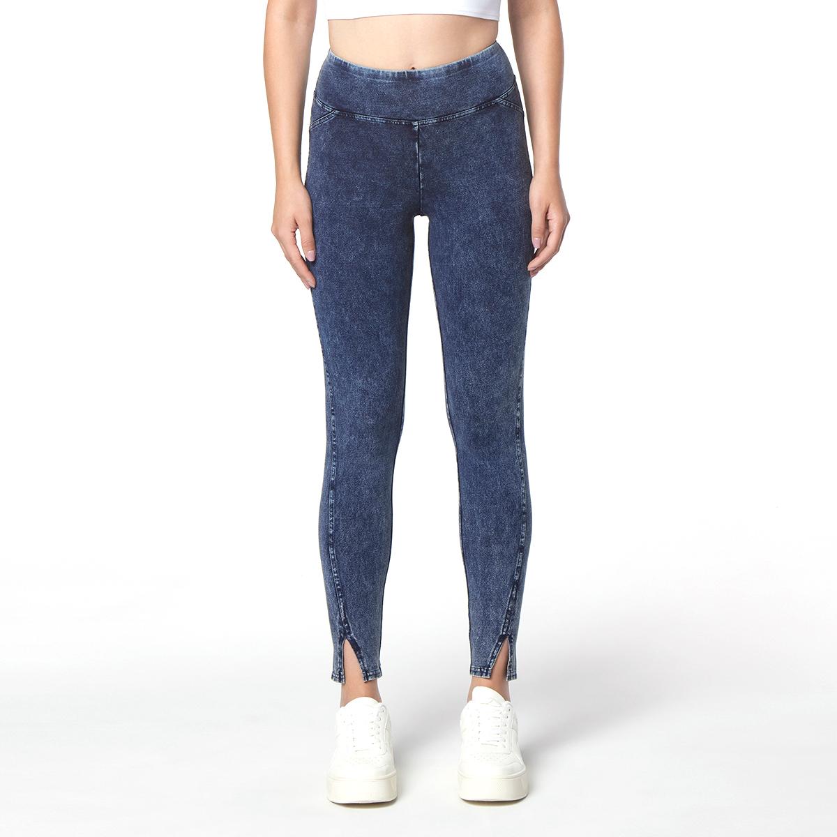 Womens Andrew Marc Sport 7/8 Denim Leggings w/Forward Vents