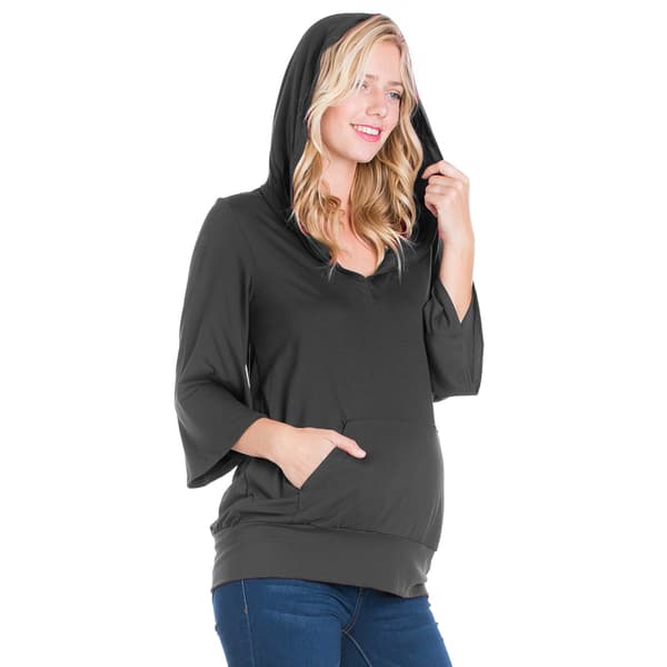 Plus Size 24/7 Comfort Apparel Oversized Maternity Hoodie