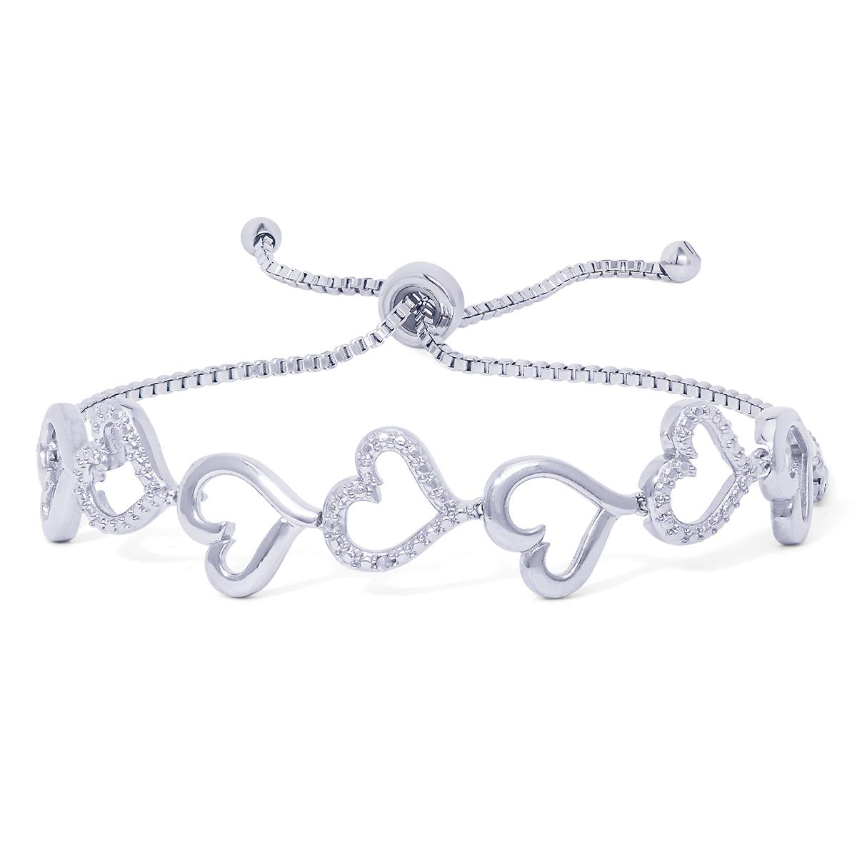 Gianni Argento Diamond Accent Open Hearts Adjustable...