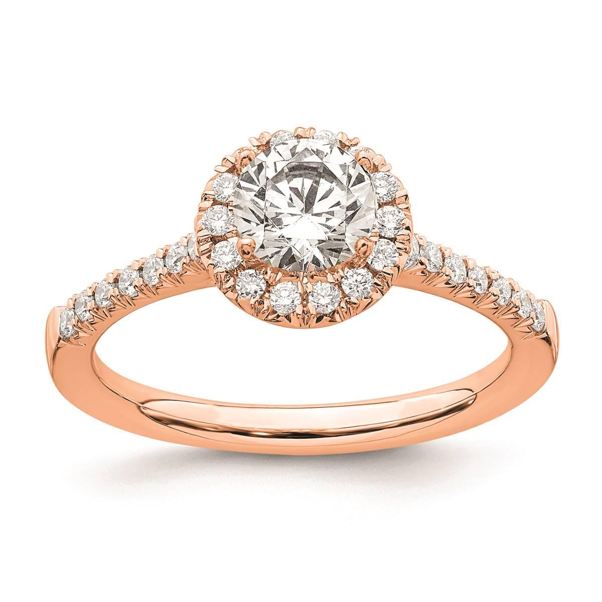 Pure Fire 14kt. Rose Gold Promise Lab Grown Diamond Halo...