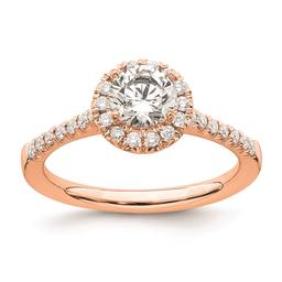 Pure Fire 14kt. Rose Gold Promise Lab Grown Diamond Halo Ring