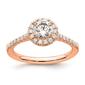 Pure Fire 14kt. Rose Gold Promise Lab Grown Diamond Halo Ring - image 1