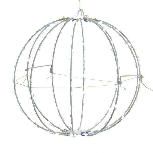 Kurt S. Adler Cool White Superbright LED Foldable Metal Sphere - image 