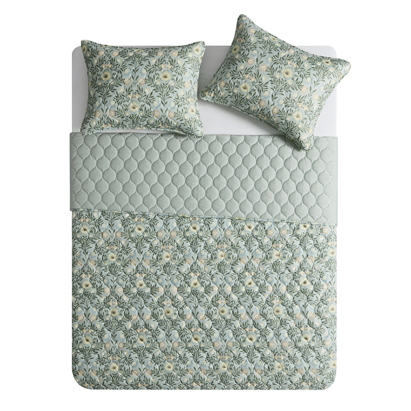 VCNY Home Mason Green 3pc. Floral Quilt Set
