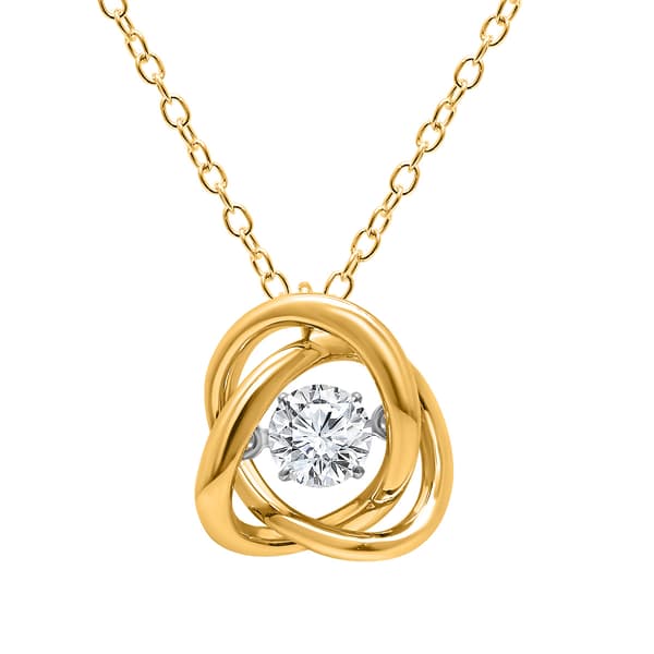 Nova Star(R) Gold over Silver Lab Grown Diamond Knot Pendant