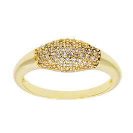 Marsala Gold Over Brass CZ Pave Dome Ring