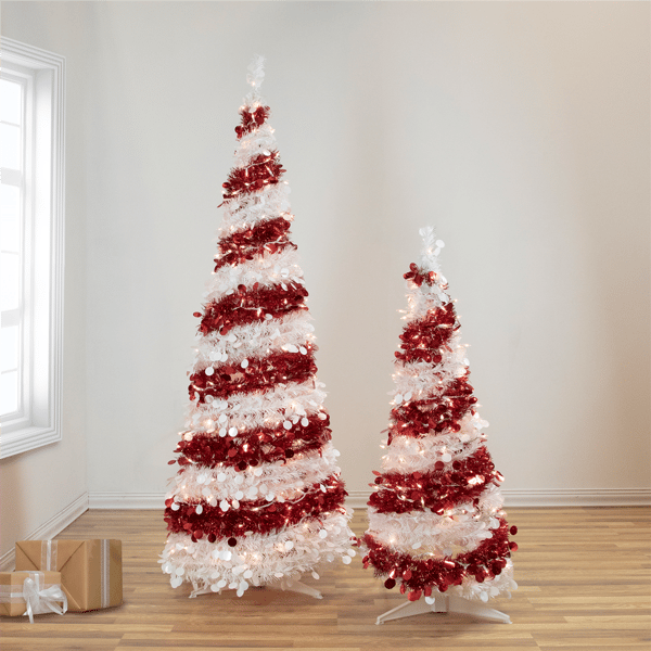 Northlight 4ft. Pre-Lit Candy Cane Pop-Up Christmas Tree