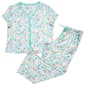 Petite White Orchid Botanical Floral Long Leg Pajama Set - image 2