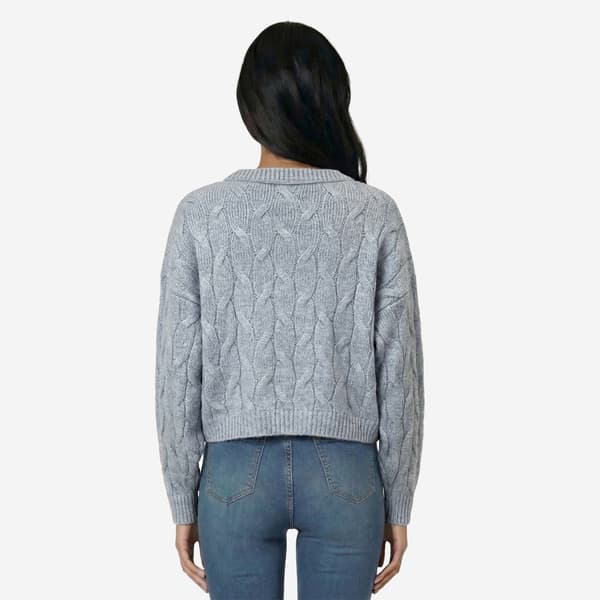 Juniors Pink Rose Cloud Mossy Meet & Greet Crew Pullover Sweater