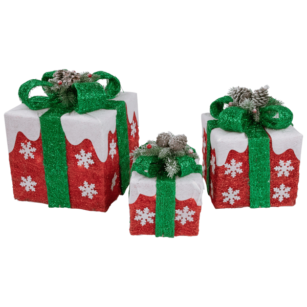 Northlight 3pc. Lighted Snowflakes Gift Boxes Christmas Décor
