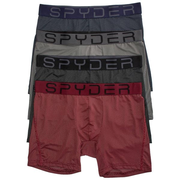 Mens Spyder Nylon Mesh Knit Boxer Briefs - Burgundy/Black - image 