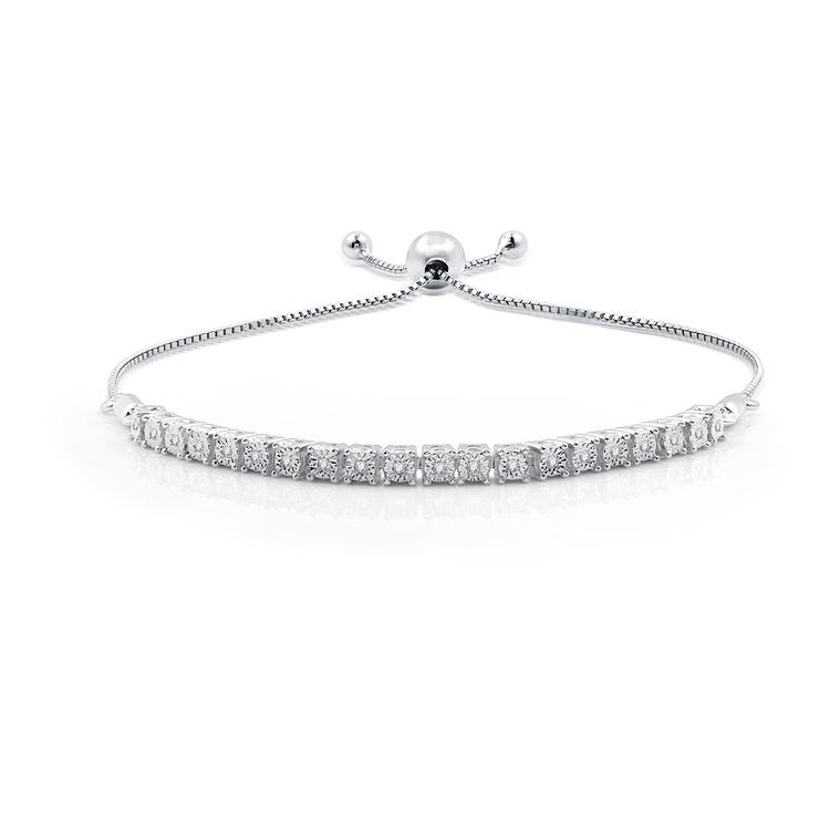 Nova Star(R) Sterling Silver Lab Grown Diamond Bolo Tennis Bracelet