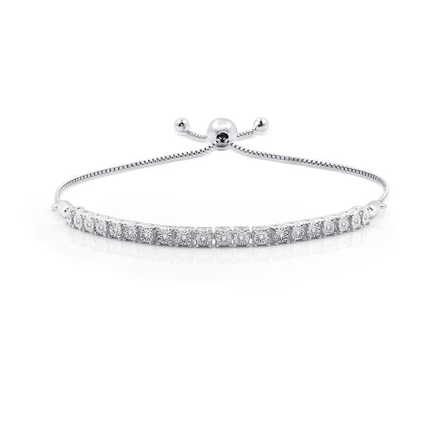 Nova Star&#40;R&#41; Sterling Silver Lab Grown Diamond Bolo Tennis Bracelet - image 