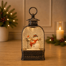 Melrose 9.75in. LED Snow Globe with Snowman & Cardinals