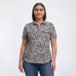 Plus Size Emily Daniels Short Sleeve Jacquard Abstract Blouse - image 1