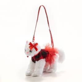 Girls Poochie & Co. Cat w/Buffalo Plaid Tutu Handbag