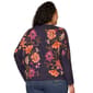 Plus Size Democracy Long Sleeve Boat Neck Floral Sweater - image 2