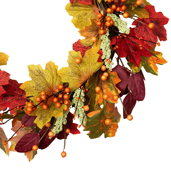 Northlight 20in. Leaves &amp; Berries Artificial Fall Harvest Wreath