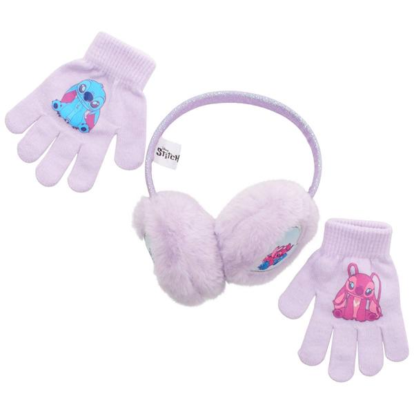 Girls Disney Stitch & Angel Earmuffs & Gloves Set - image 