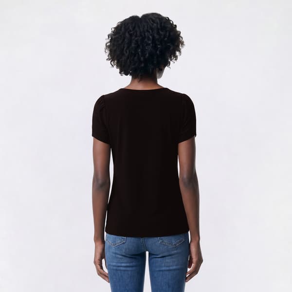 Petite Anne Klein Short Tulip Sleeve Solid Blouse