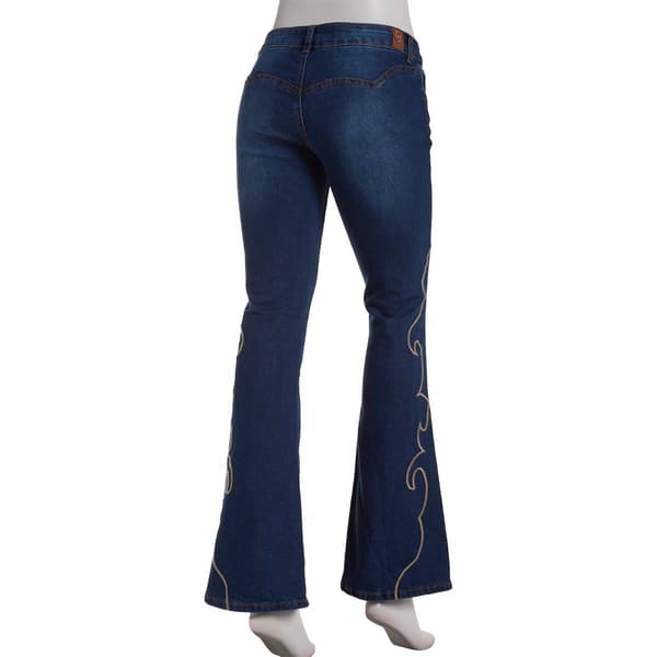 Juniors Gogo Jeans Embroidered Western Flare Jeans