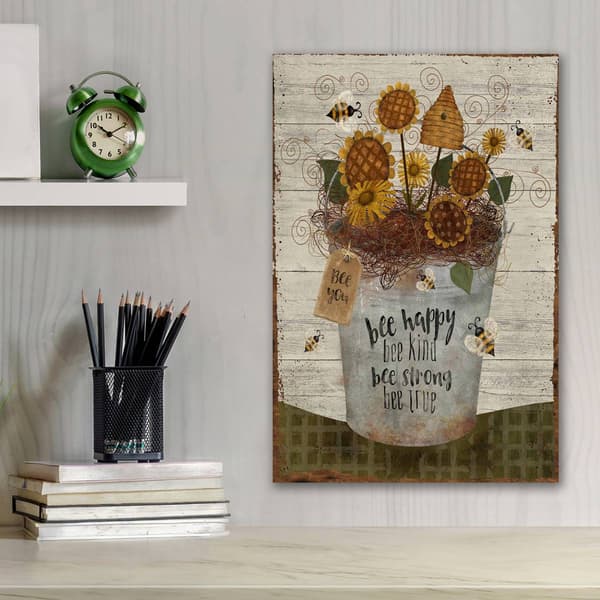 Courtside Market Bee Happy Bucket Wall Art - 12x18
