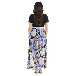 Plus Size Ellen Weaver Short Sleeve Floral Chiffon Maxi Dress