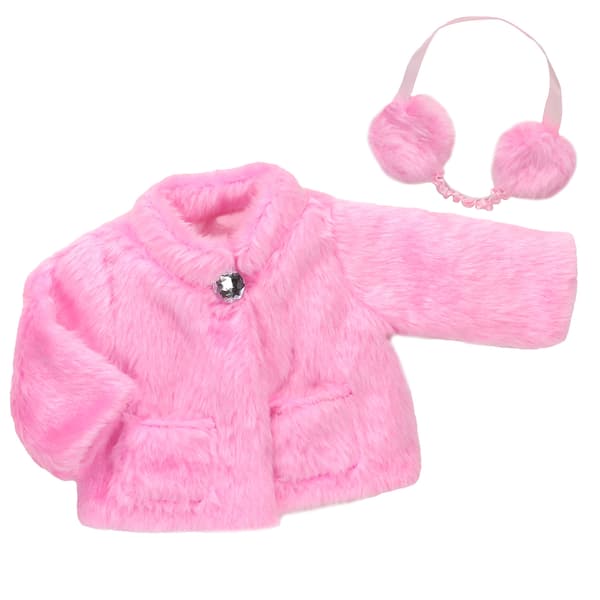 Sophia&#39;s(R) Fur Coat and Earmuff Headband Set - image 