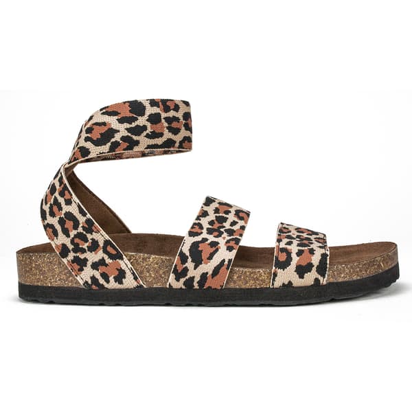 Womens White Mountain Harlequin Footbed Sandals - Leopard