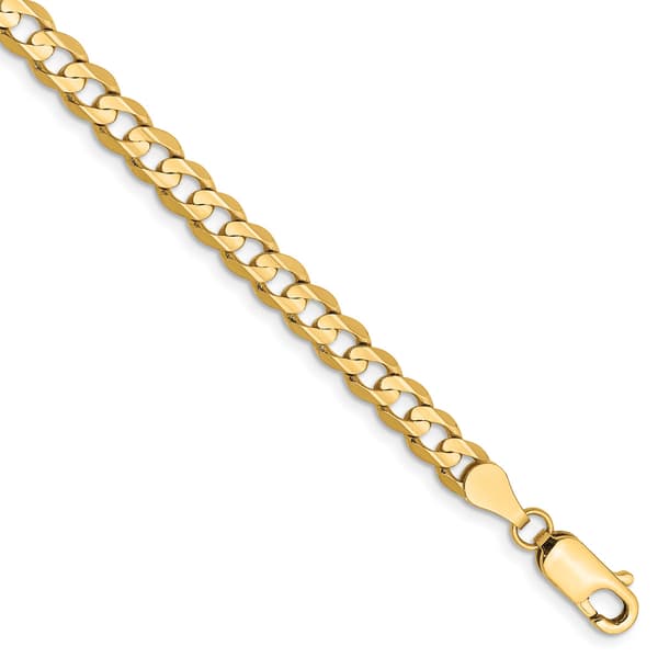 Mens Gold Classics&#40;tm&#41; 4.5mm. 14k Open Concave Curb Chain Bracelet - image 