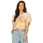 Womens Democracy Dolman Sleeve Scoop Embroidered Neck Print Top - image 1