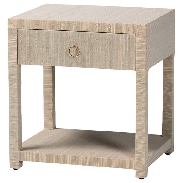bali & pari Nata Bohemian Woven Natural Grasscloth Nightstand