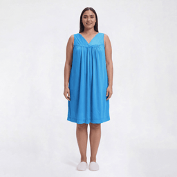 Plus Size Exquisite Form Sleeveless Solid Short Nightgown