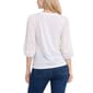 Womens NY Collection 3/4 Eyelet Solid Sleeve Blouse - image 2