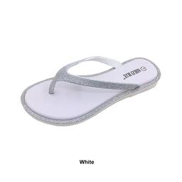 Womens Ashley Blue Flat Bottom Blown Jellies Flip Flops