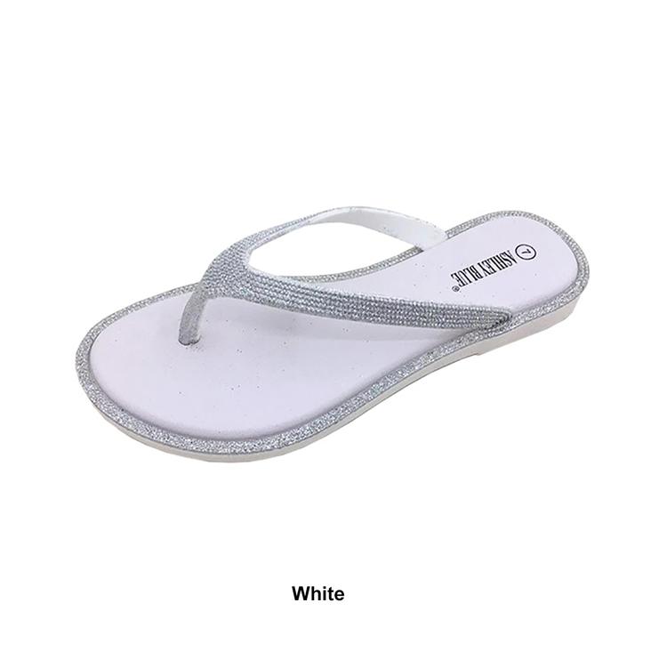 Womens Ashley Blue Flat Bottom Blown Jellies Flip Flops