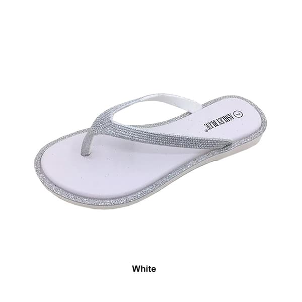 Womens Ashley Blue Flat Bottom Blown Jellies Flip Flops